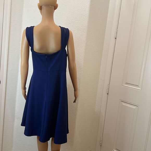 Chezut Royal Blue Dress Size 24 Sleeveless Circle Skirt Zipper Back - Picture 8 of 9